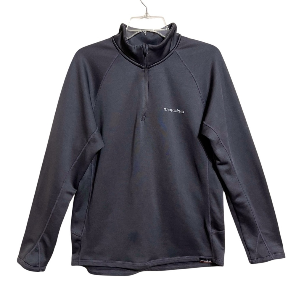 Grunden Fishing 1/4 Zip Fleece Pullover Mens M Dark Gray Outdoors Activewear